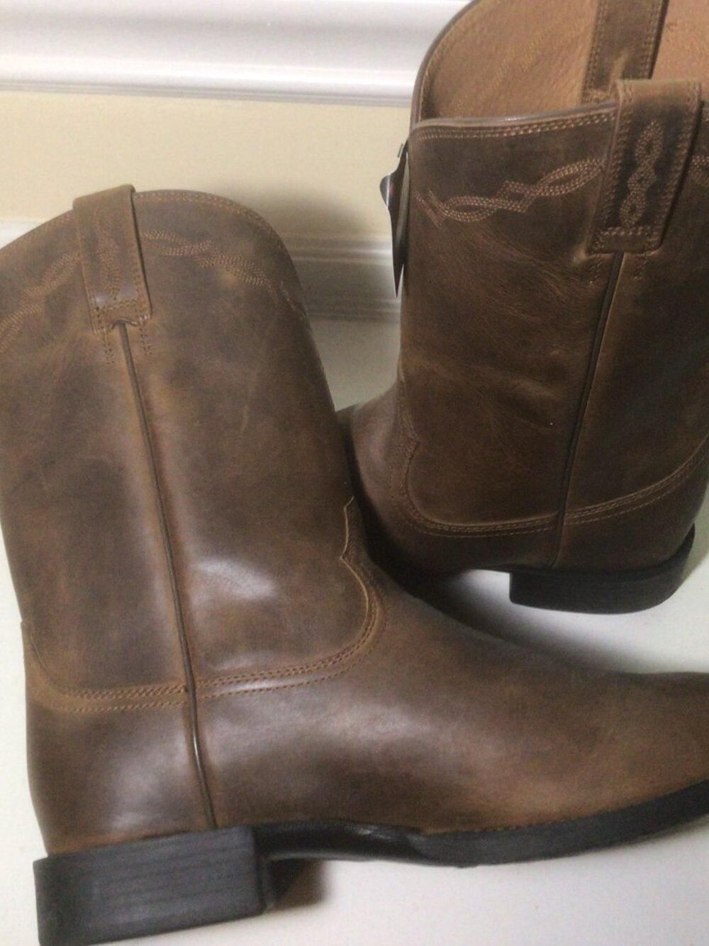 Ariat Western Boots Men's Cowboy Heritage Roper Brown Size US 12